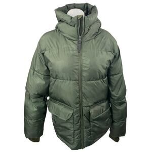 All in Motion Women's Olive Green Full Zip Hoodie Hooded Puffer Coat Jacket Sz M